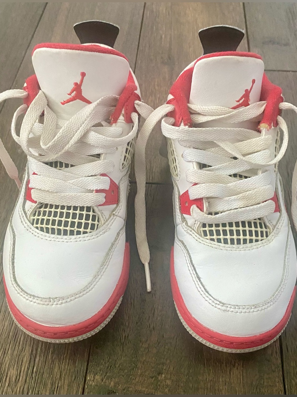 Jordan Kids White and Red Retro Basketball Sneakers